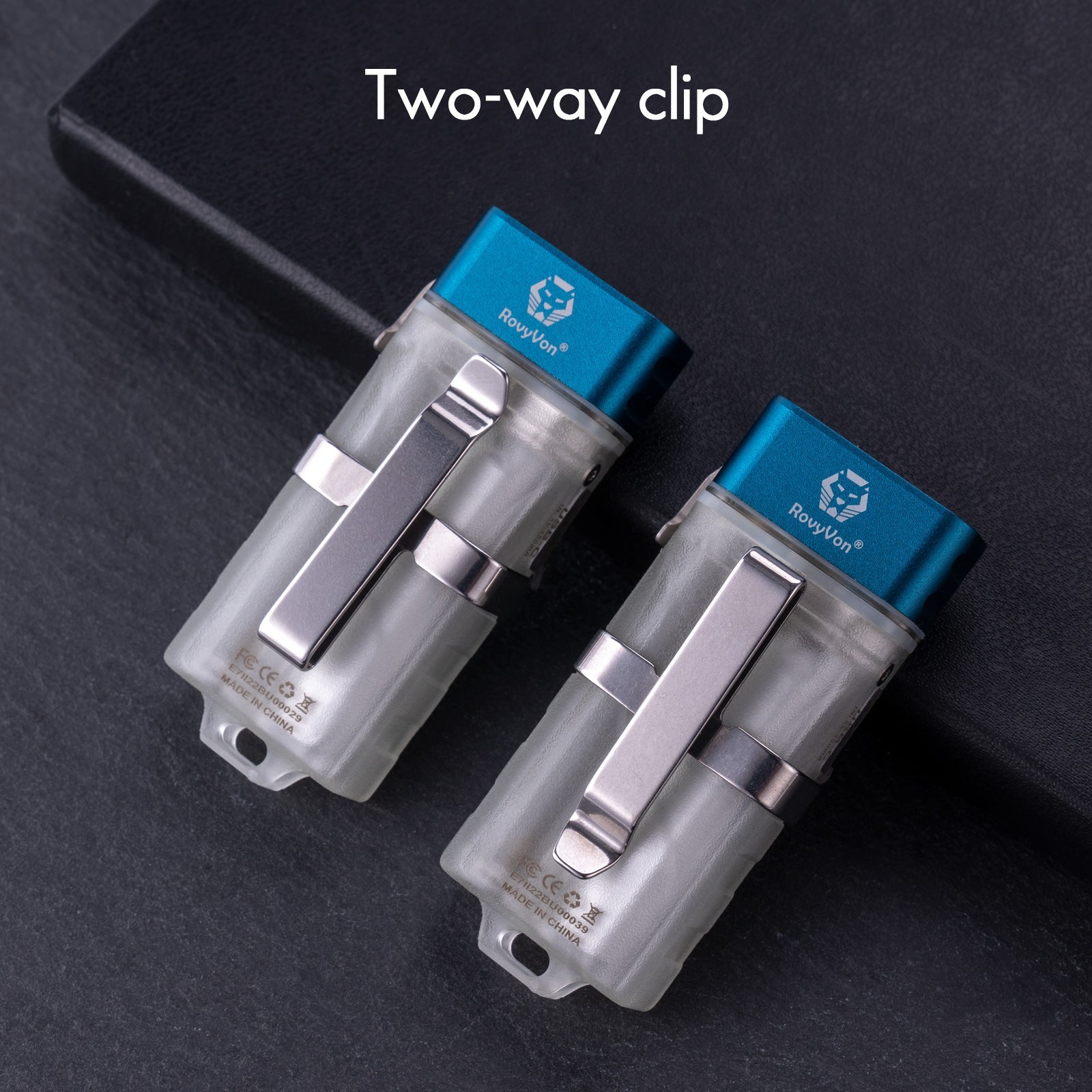 RovyVon Angel Eyes E7 GITD Blue Keychain Flashlight